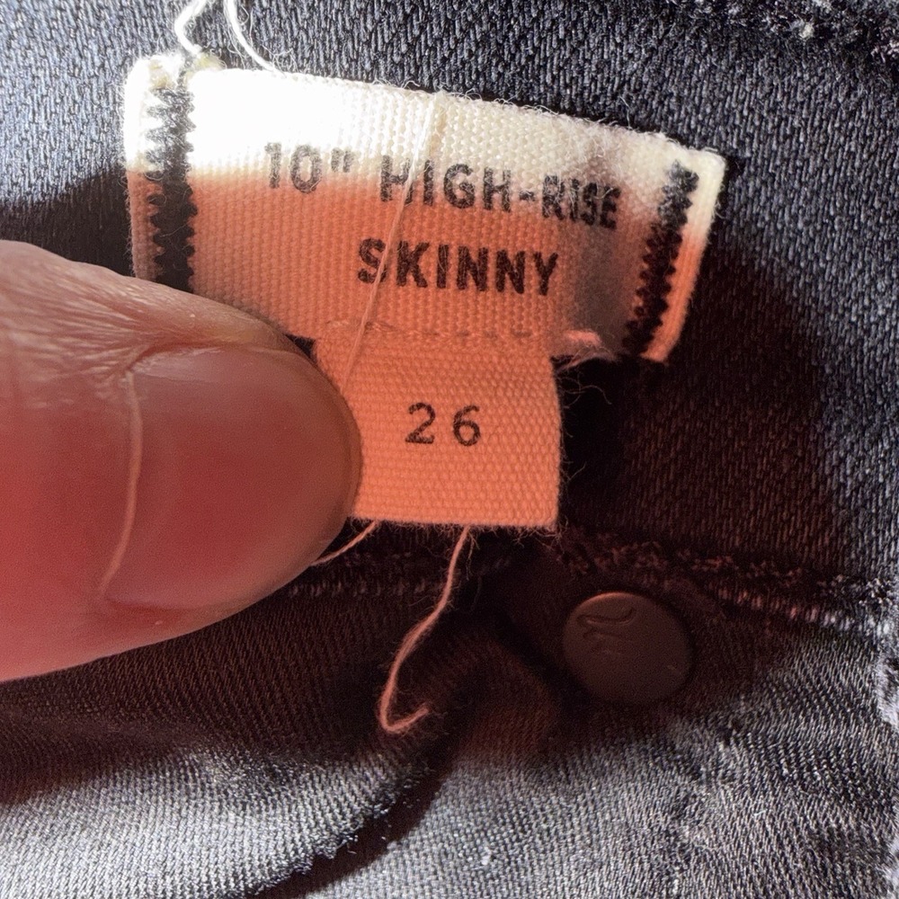 Madewell 10" High Rise Skinny Jeans Black Size 26 - Picture 8 of 9